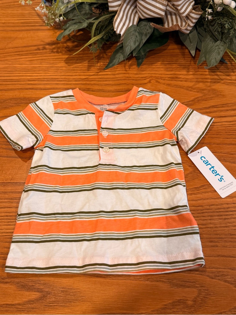 Carter’s Baby Boys Striped Henley T-Shirt 12 Months